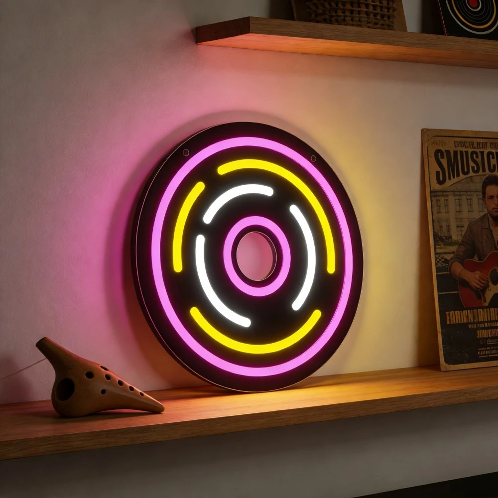 

Неоновая вывеска в виде виниловых пластинок, USB-светильник с регулируемой яркостью, светодиодная неоновая вывеска для спальни, гостиной, клуба, бара, мужской комнаты, подарки для вечеринок, декор для стен