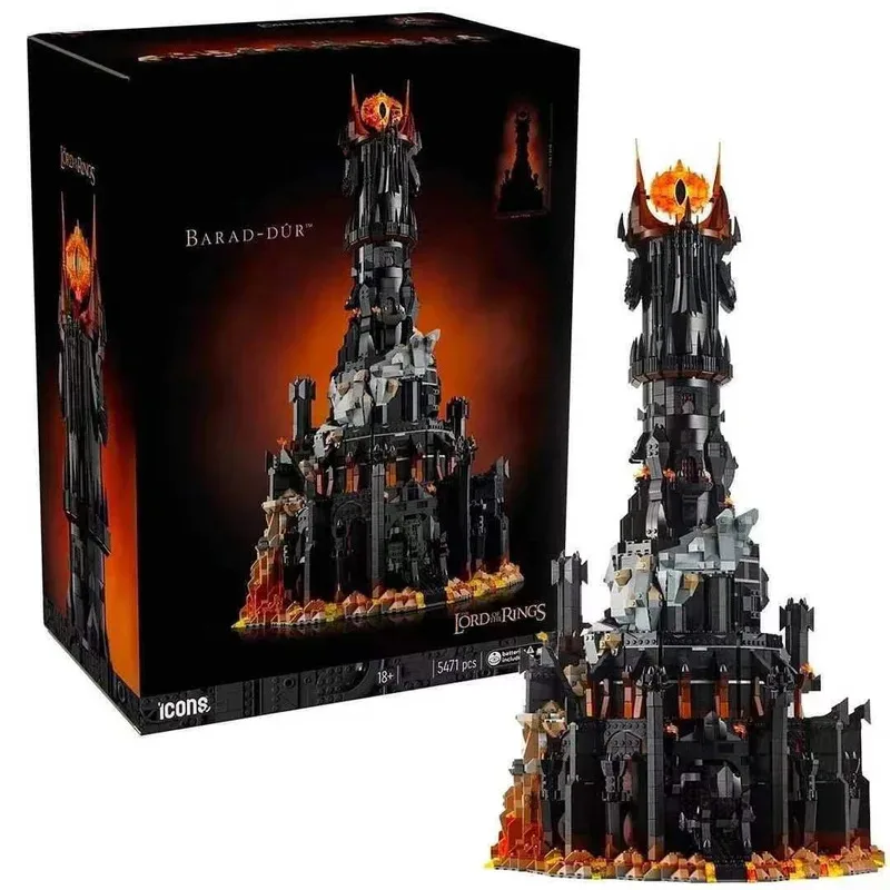 

10333 5471 PCS Assembly Building Blocks ICONS Series Lord of the Rings: Barad-dûr Black Tower Boys Educational Toy Gift Model