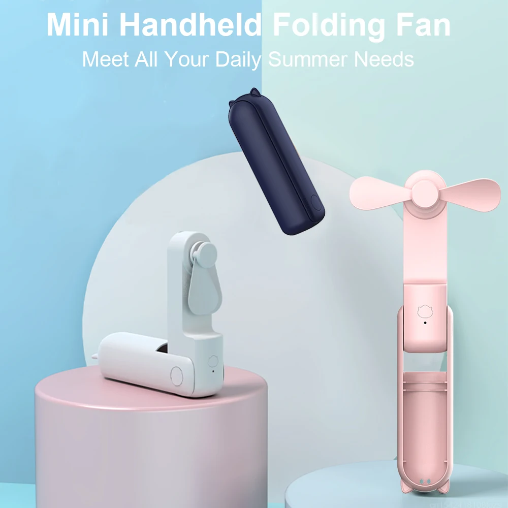 Tragbarer Mini-Handventilator 2000mAh Persönlicher Faltbarer Kleiner Kühlventilator für Reisen 3-in-1 Taschenventilator mit Powerbank 3 Geschwindigkeiten – Detail 1