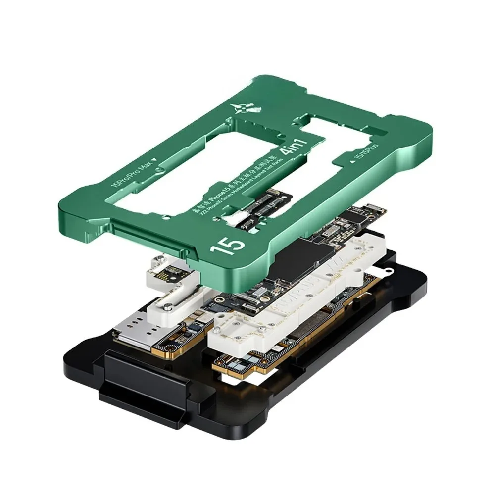 for Xinzhizao XZZ 4in1 ISocket Tester Fixture Untuk For IPhone 15 Seri Bingkai Ganda Fungsi Fitting Lapisan Tengah Motherboard A