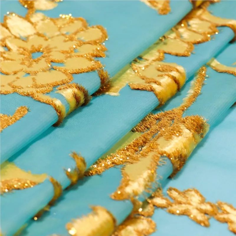 Vestido feito sob medida de alta qualidade e cheongsam feito de tecido de viscose jacquard brocado de veludo tecido