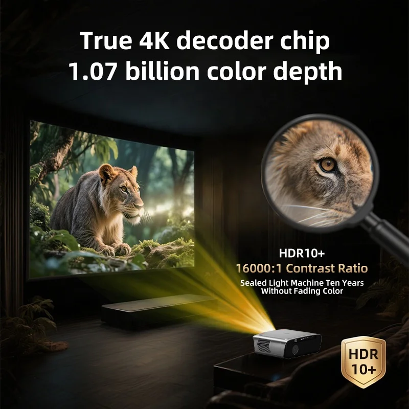 Auto Focus 4K Projector for Movies 5G Wifi 6 Native 1080P Full HD Android TV Home Theater 15500LM Daylight HDR Video Projector