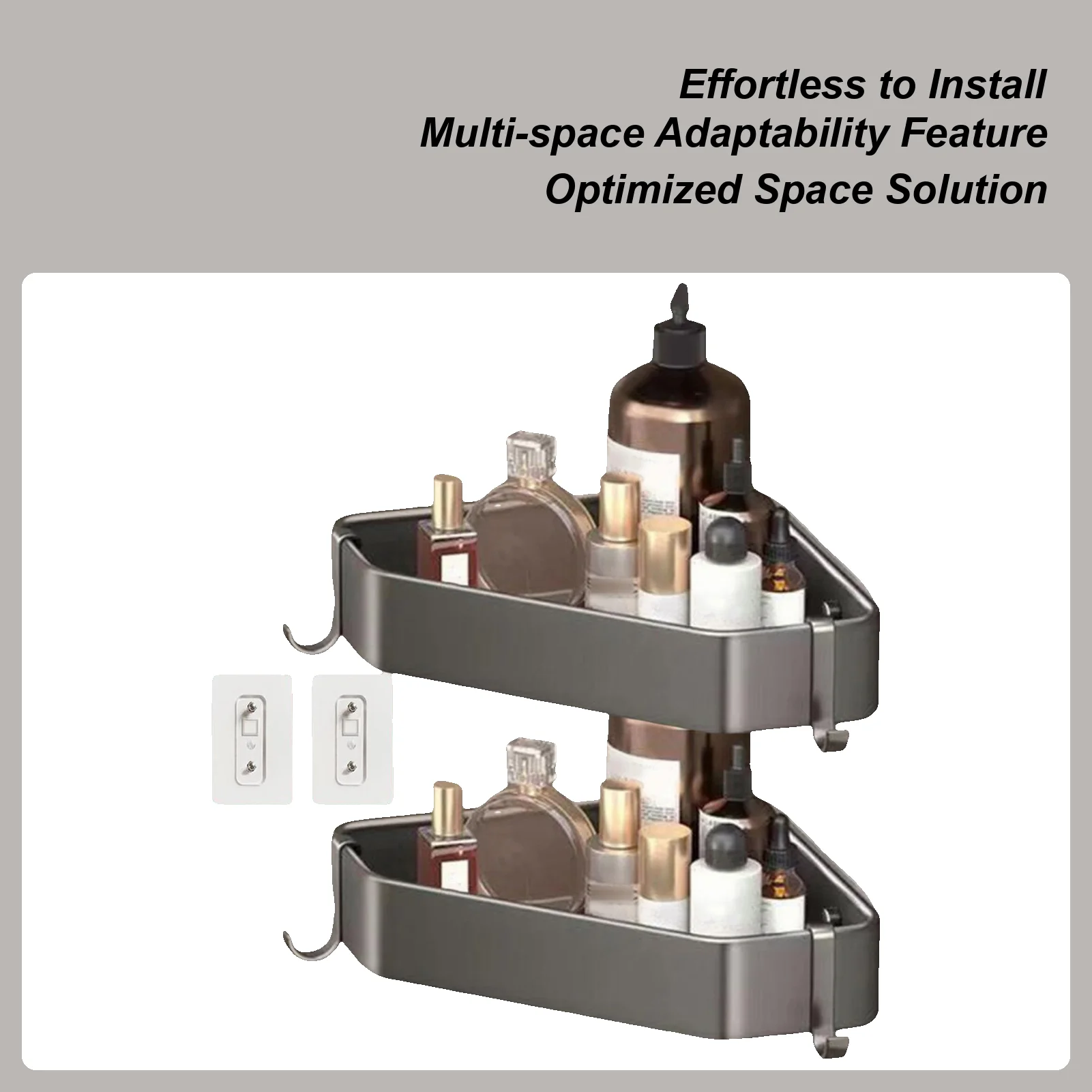 

Полка для душа, настенная полка для ванной комнаты, противоскользящая треугольная угловая полка для душа, полка для хранения без дрели, аксессуары для ванной комнаты