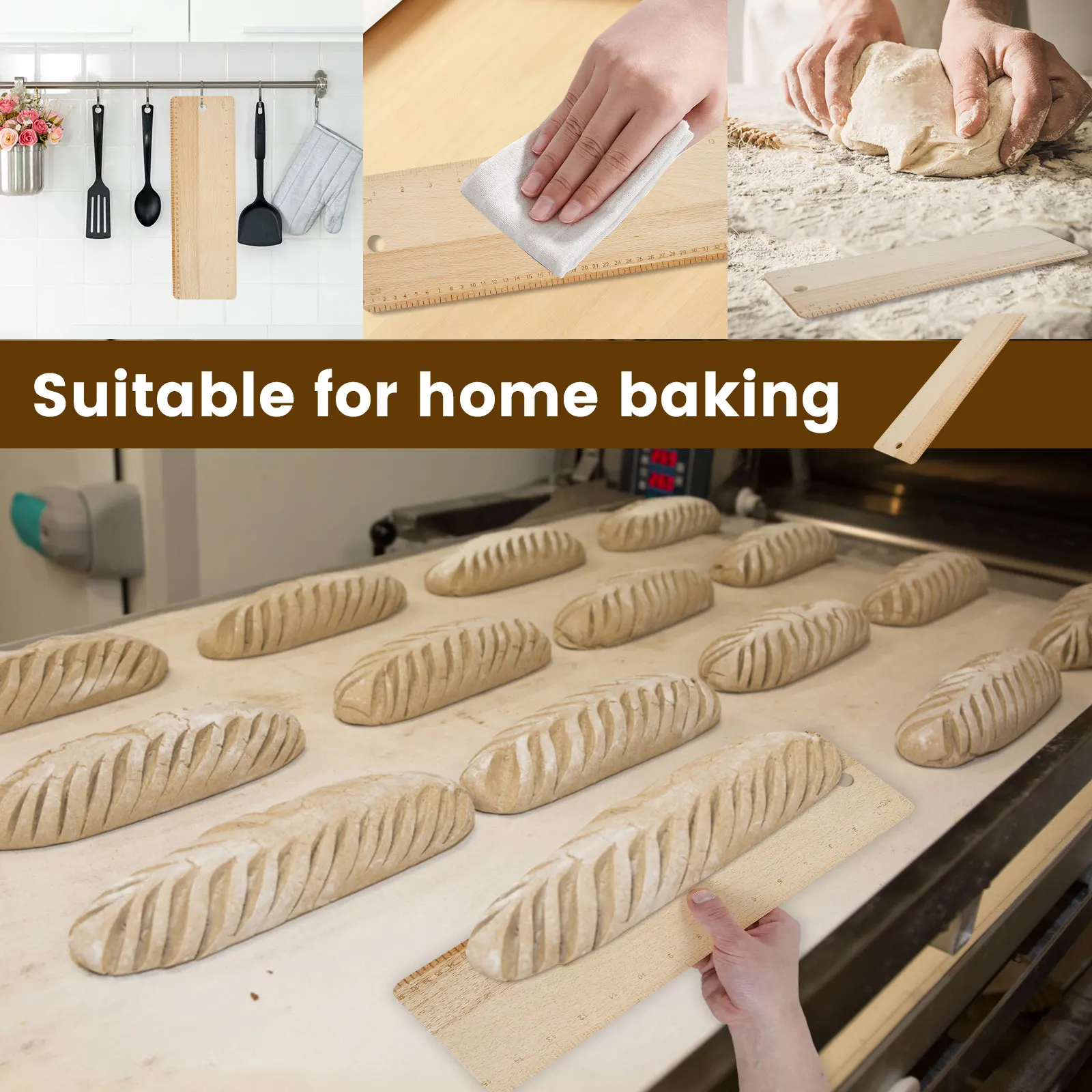 Bread Transfer Peel Beech Bread Flipping Board Hanging Bread Peel 15×4.7×0.2 Inch French Bread Flipping Board Easy to Use Bread