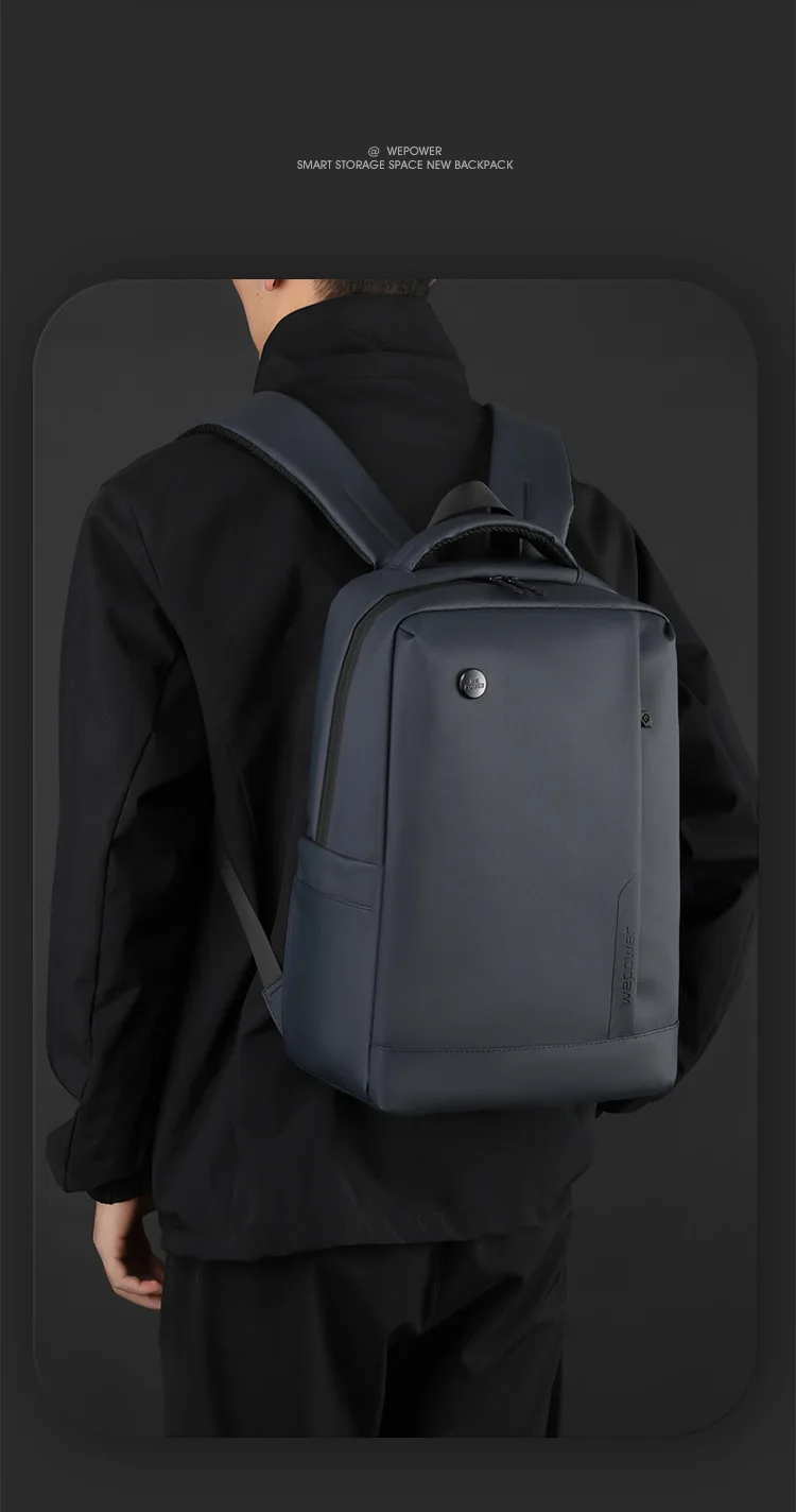 Business Water-Resistant Backpack for Men 14inch Laptop Bag Large Capacity Multi-Compartment Breathable Backpack Student Commuting Travel Bag in Black, Gray, and Blue