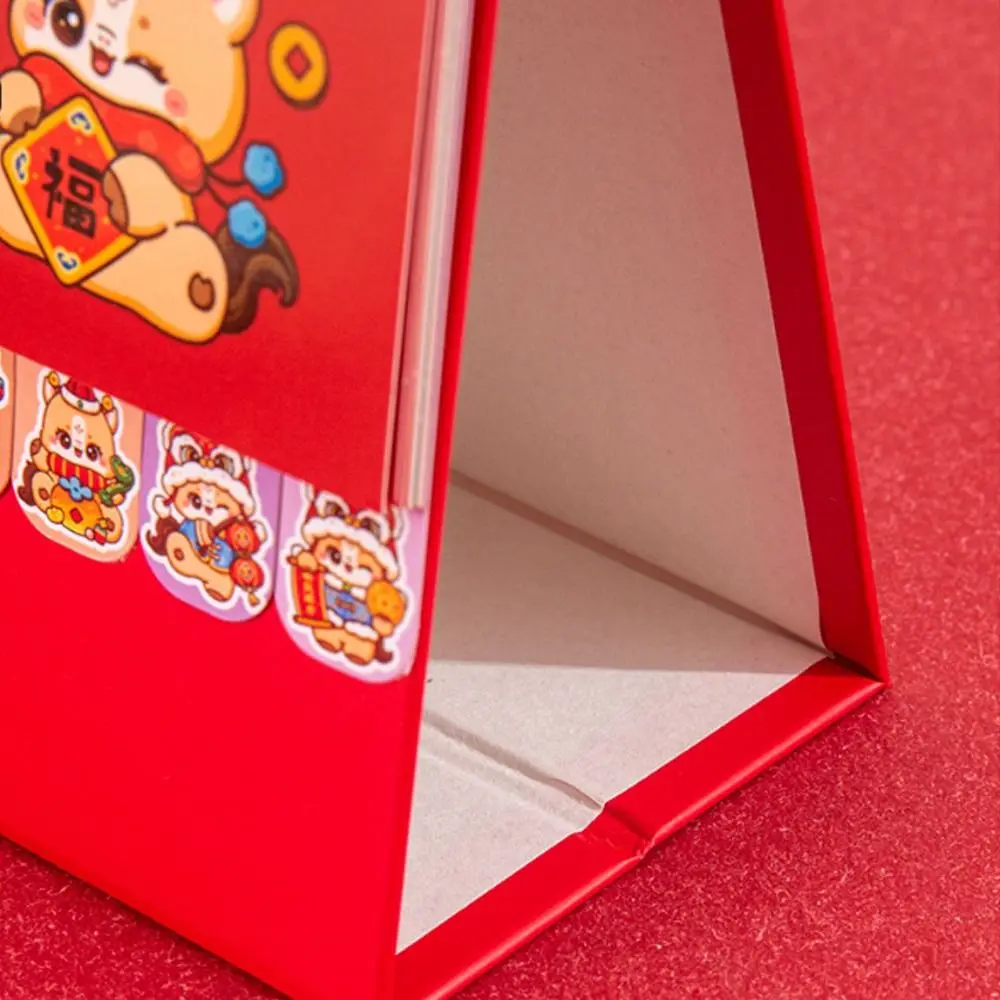 Estilo chinês 2026 calendário de mesa bobina ligação dos desenhos animados planejador mensal cavalo/panda mês data exibição cavalo ano calendário