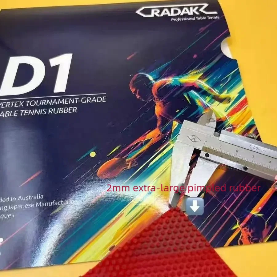 radak-d1-ロングピップラバー-ittf-230-001-オートディフェンス-レッド-ブラック-グリーン-耐久性とトリッキーさ、オートブロック感