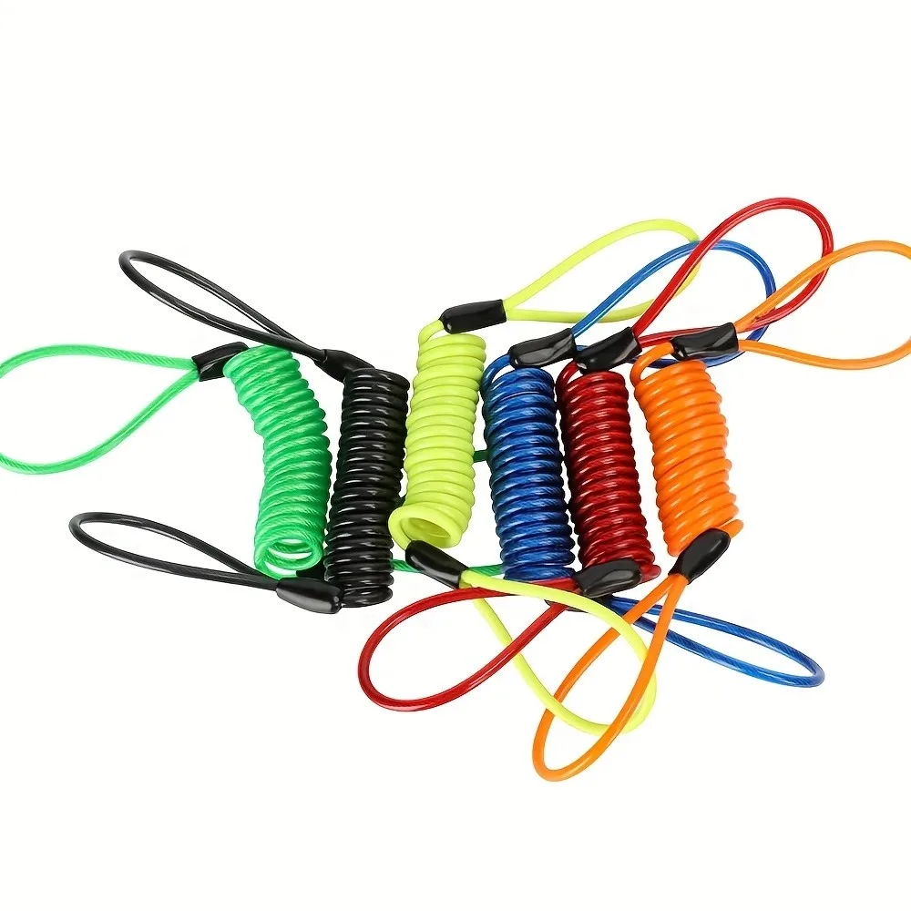 1PCS For Motorcycle Motorbike Security Disc Lock Minder/Reminder Cable/Coil Yellow/Red/Green/Blue/Black/Orange
