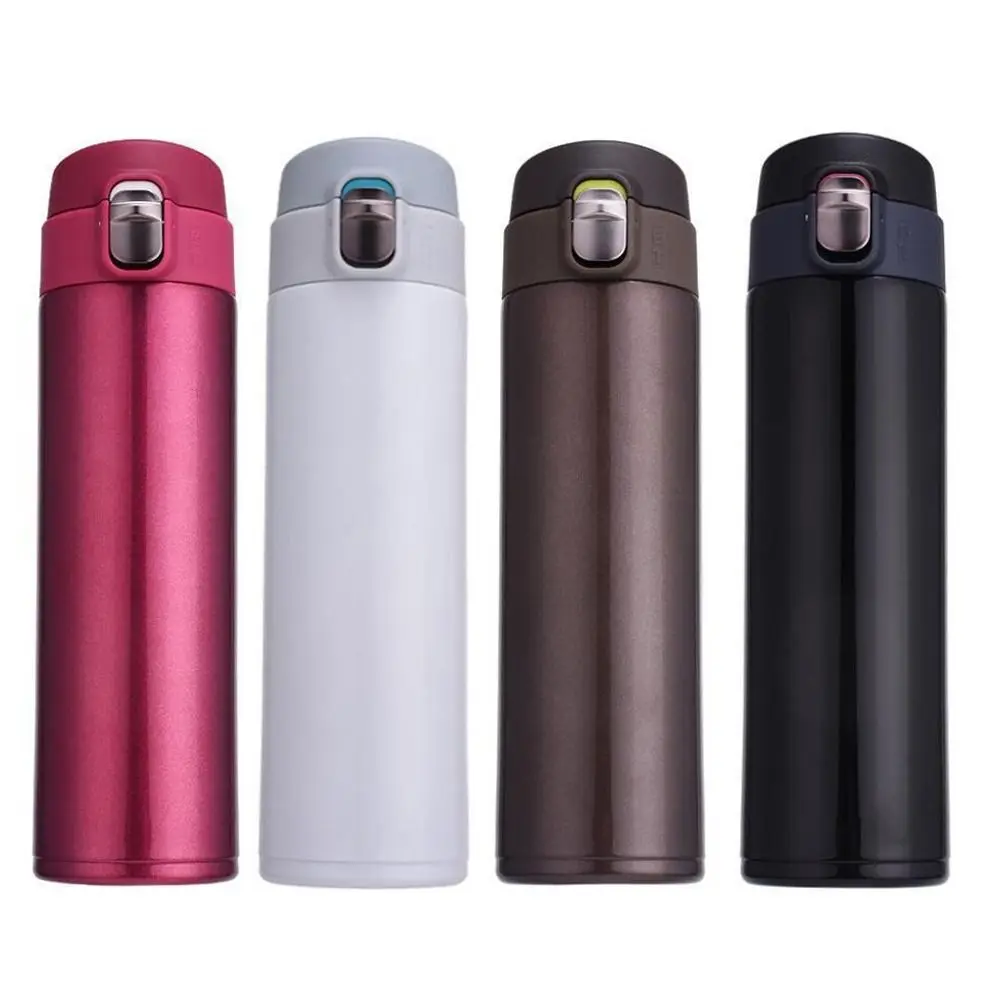 

Stainless Steel Thermal Mug 500ML Capacity Bouncing Cover Vacuum Flask Leakproof Double Wall Insulation Coffee Mug