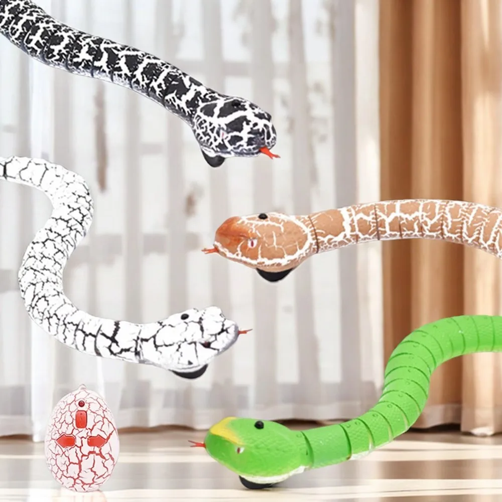 Brinquedo de cobra elétrica para cães gatos controle remoto animal brinquedo interativo gato teaser auto rastejando cobra brinquedos complicados para festa em casa