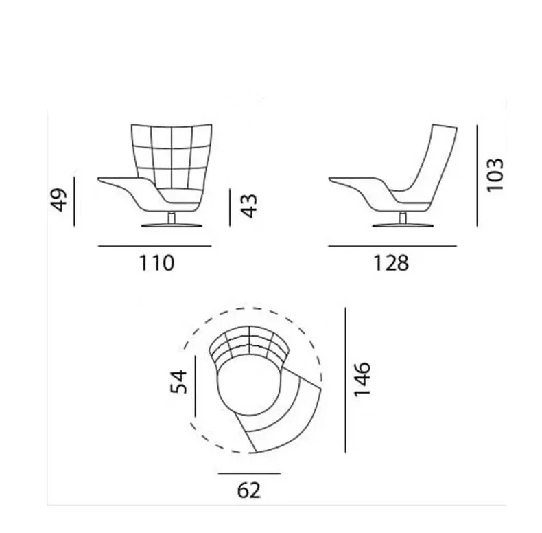 Chaise longue minimaliste italienne