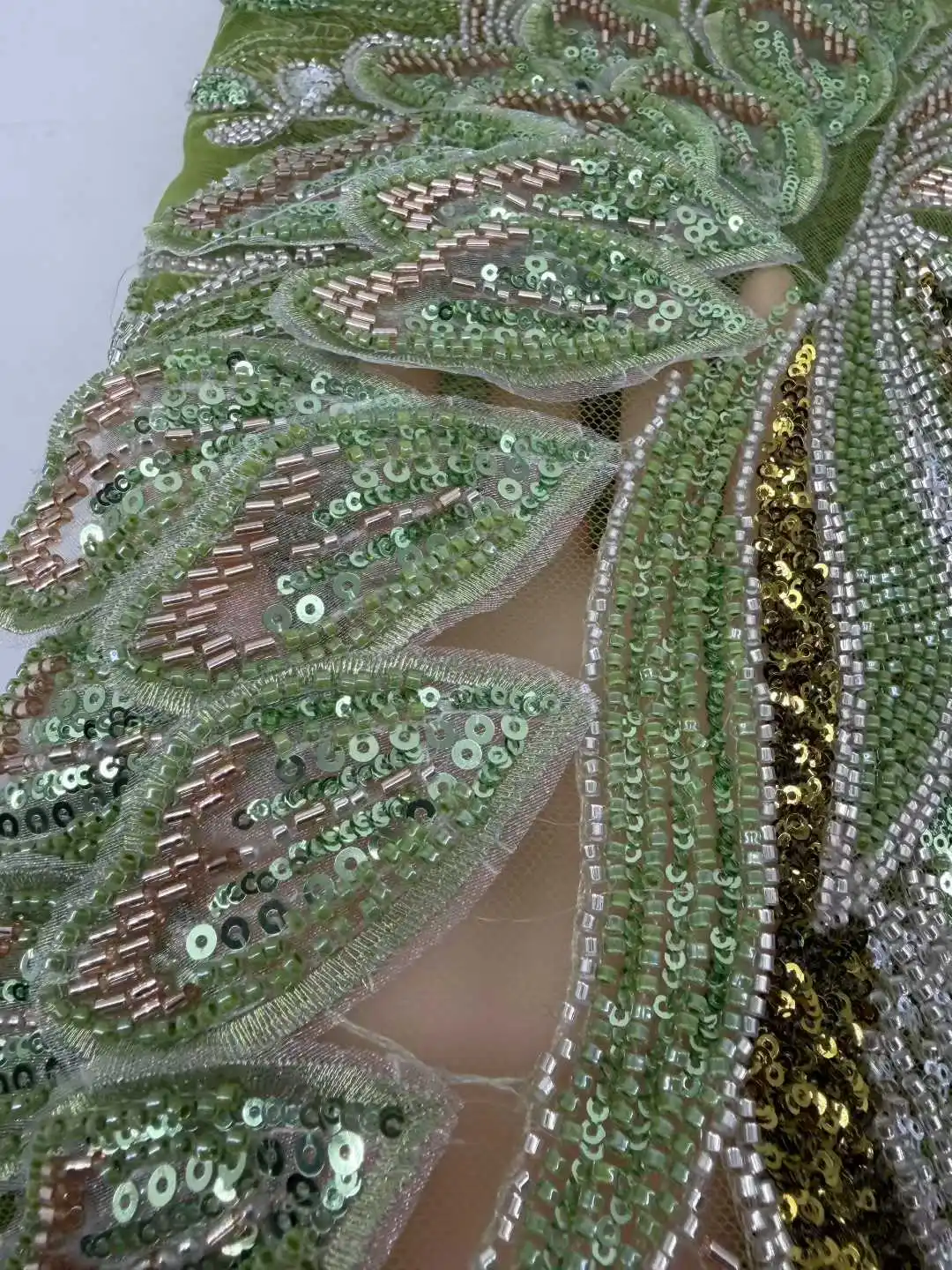 ผ้าลูกปัดลูกไม้ 3 มิติ หรูหรา สไตล์แอฟริกัน ปี 2026 คุณภาพสูง 5 หลา งานแฮนด์เมด ประดับเลื่อม ผ้าไนจีเรีย สำหรับชุดราตรี