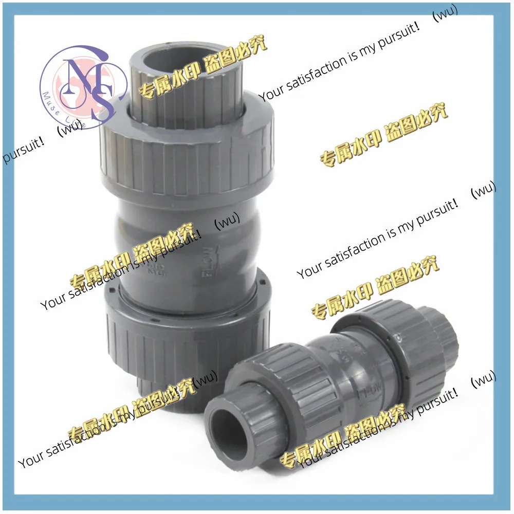 20~63mm UPVC Check Valve Double Union Non-return Value Preventing Back Flow Water Pipe Valve Connectors