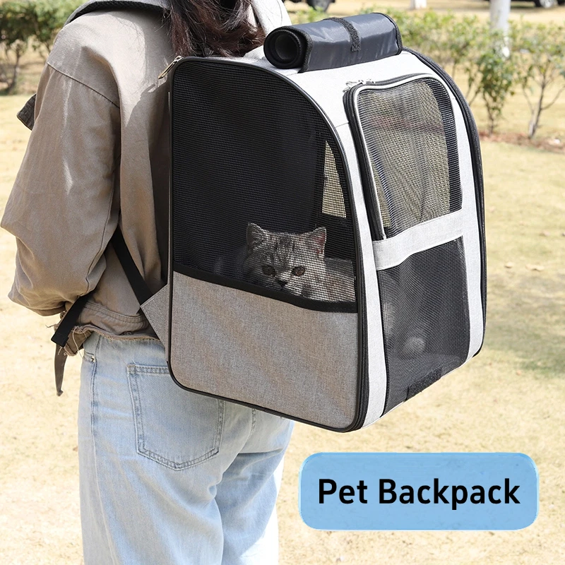 

Lightweight Cat Backpack Carrier with Breathable Mesh - Portable Travel Backpack for Cats, Dogs, and Small Pets