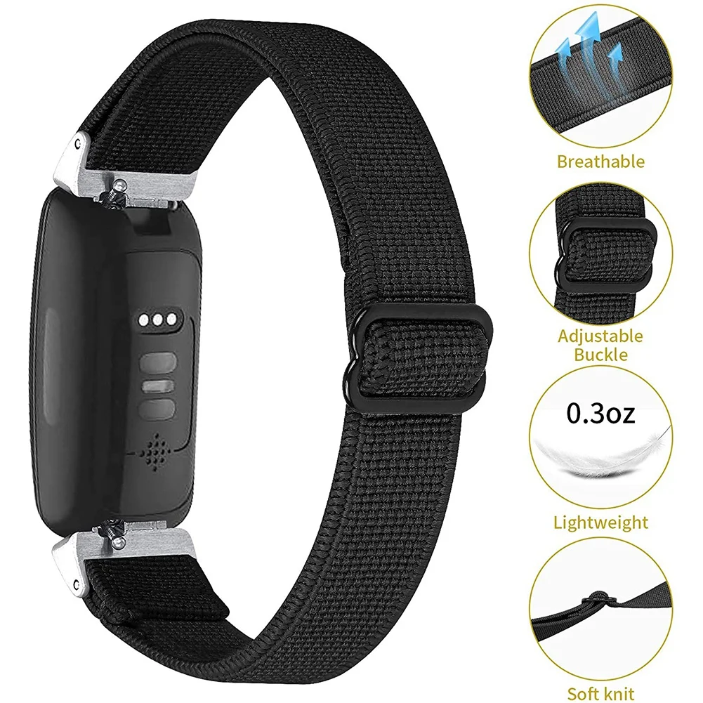 Smart Watch Bands for Fitbit Inspire 2, Elastic Adjustable (Black)_BSH