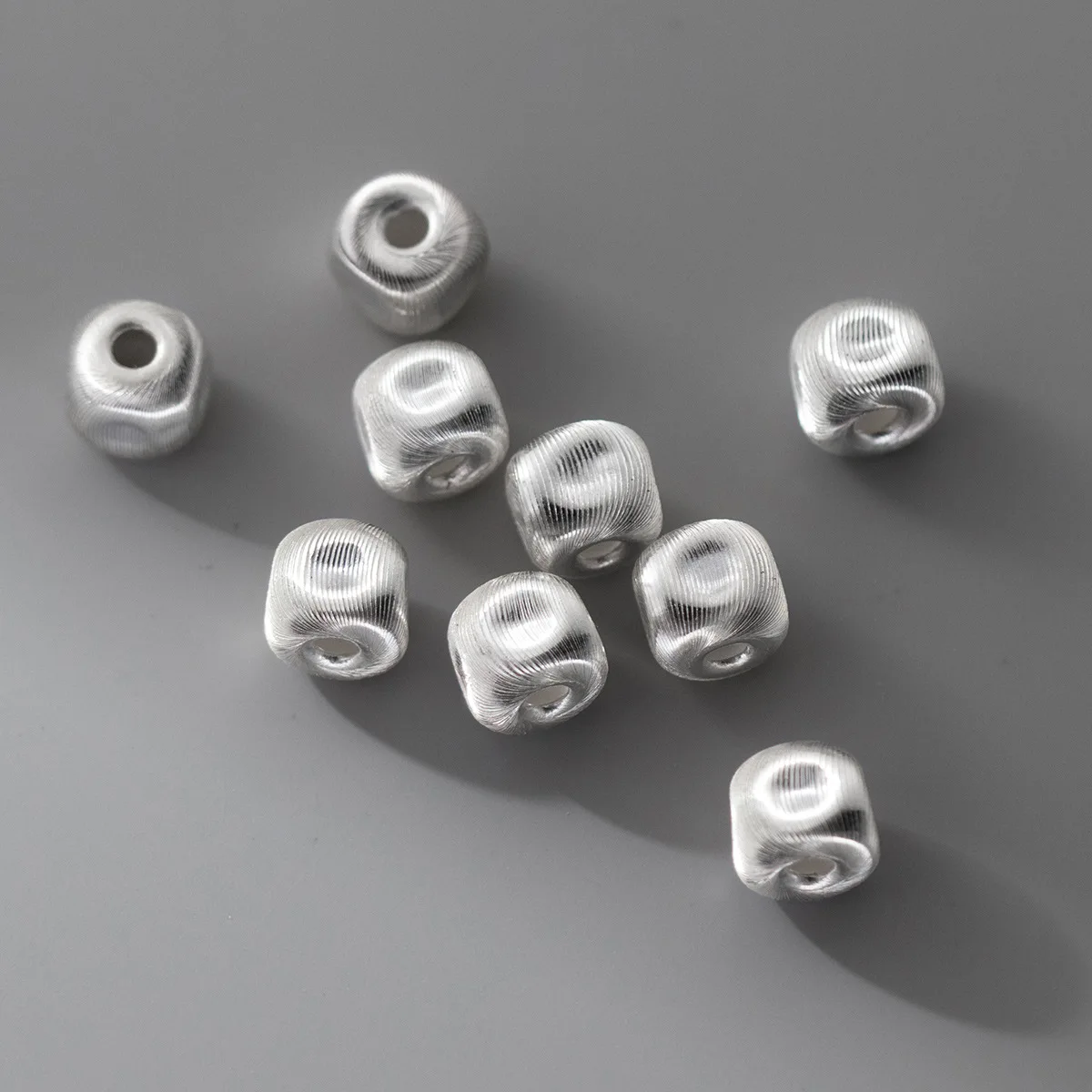 100% Real Sterling 925 Silver Through-hole Septal Beads Charm Cat Eyes Block Diy Material Accessory For Bracelet Necklace T0098