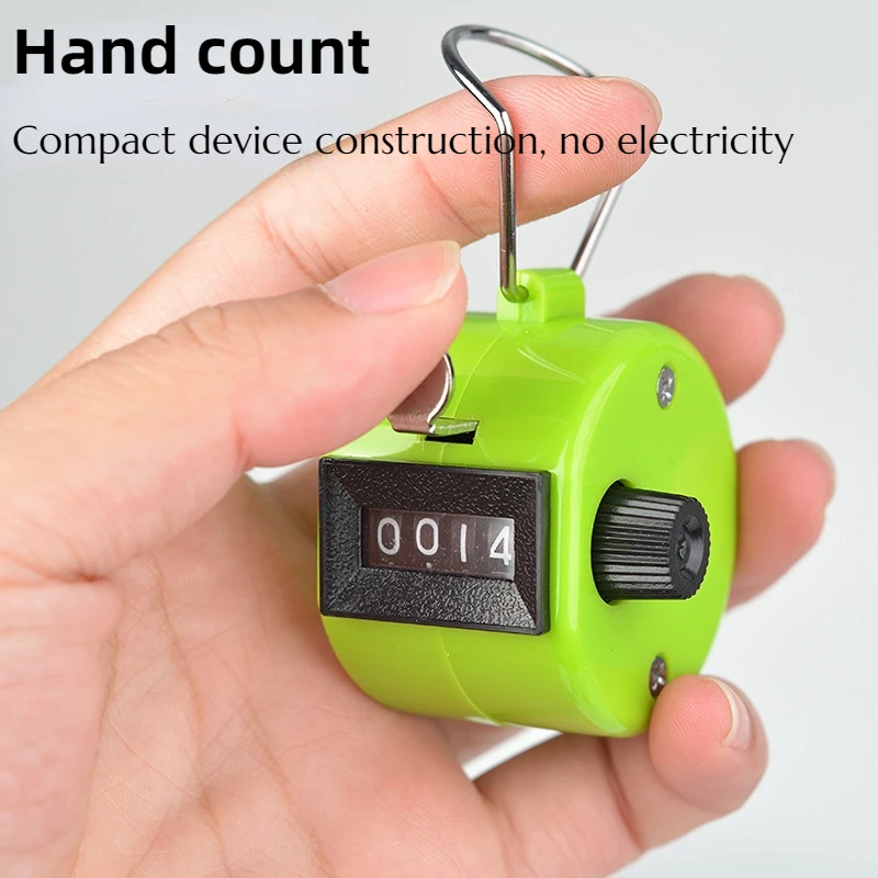 4 Digit Number Counters Metal Shell Hand Finger Display Manual Counting Tally Clicker Color Shell Timer Soccer Golf Counter