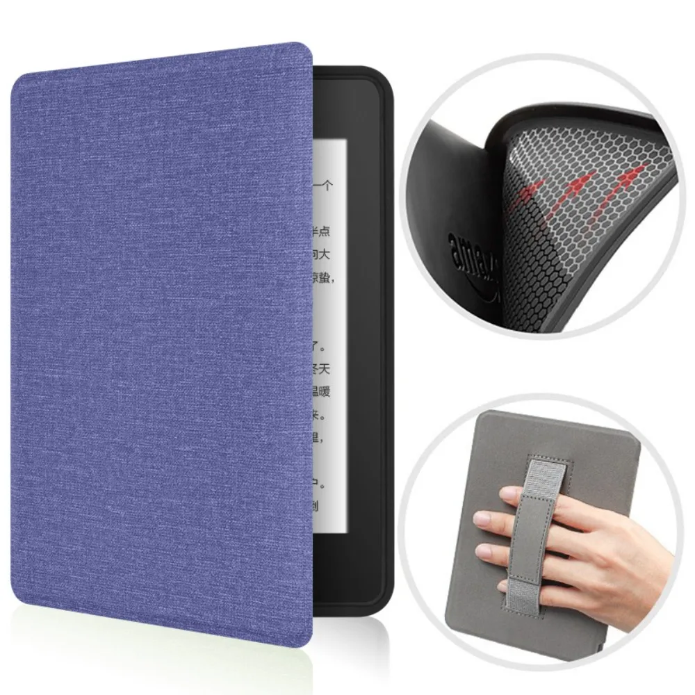 

TPU eReader Case Soft with Hand Support Folio Funda Auto Wake/Sleep Shockproof for Kindle 2024 (12th Generation) 6 inch