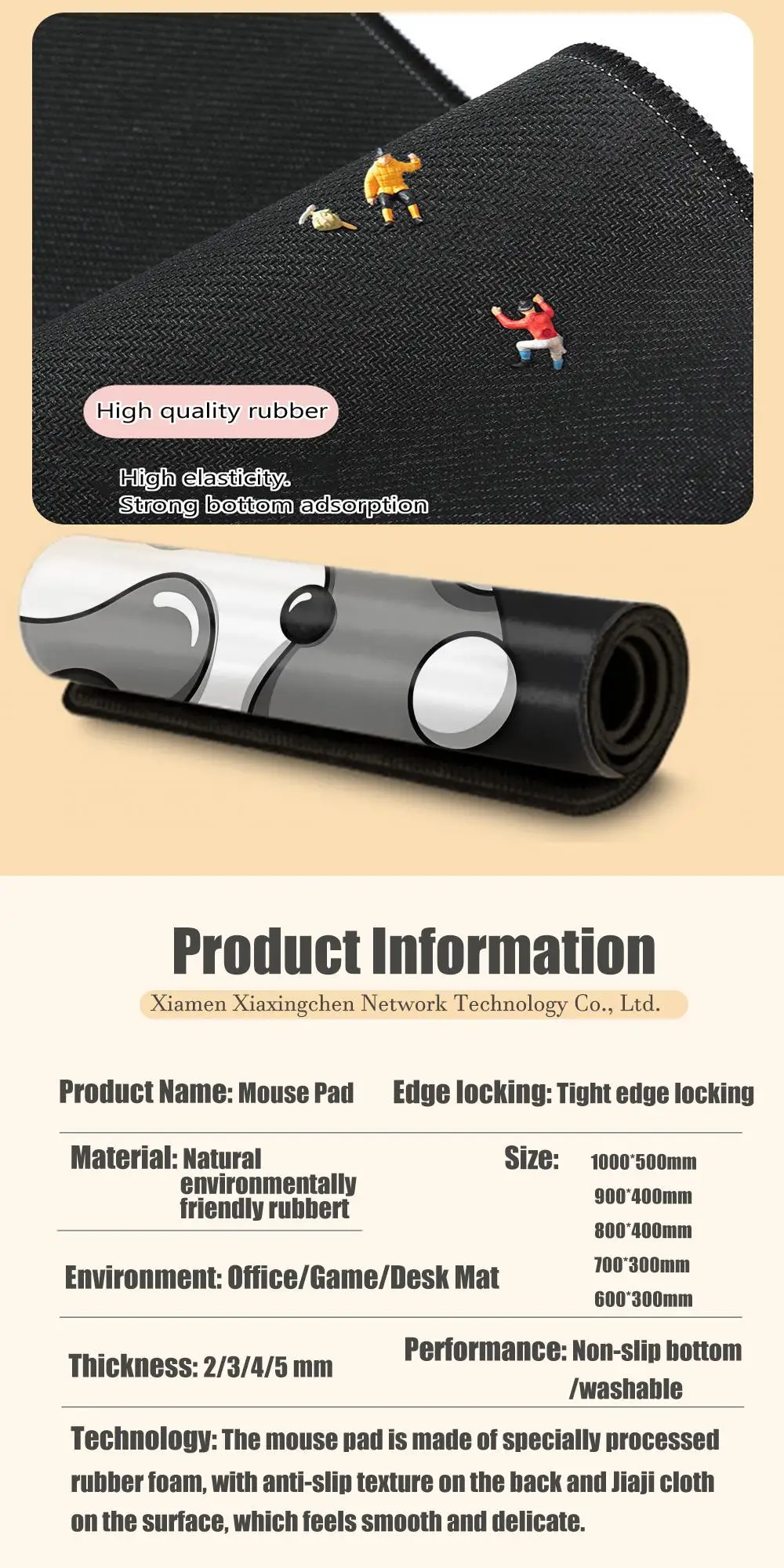 XS Small Gamer Mousepad Black & White Strata Liquid Table Pad Computer Mice Mat Art Abstraction 25x29cm Lock Edge Rubber Deskmat