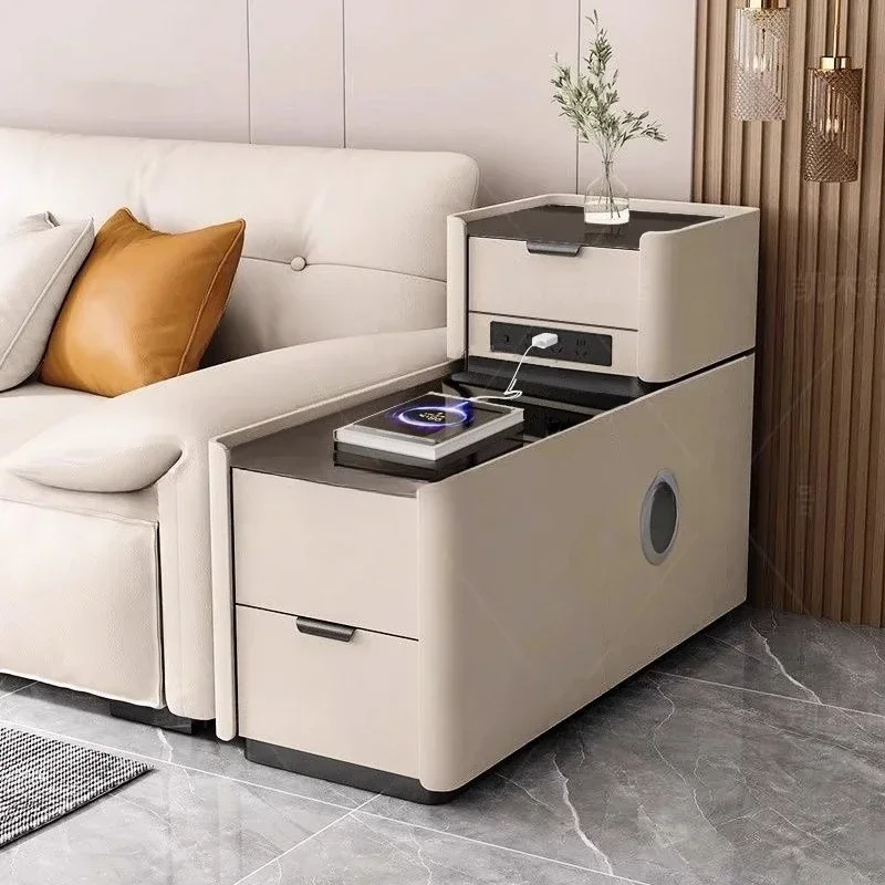 Light luxury high-end solid wood small crevice simple modern side cabinet