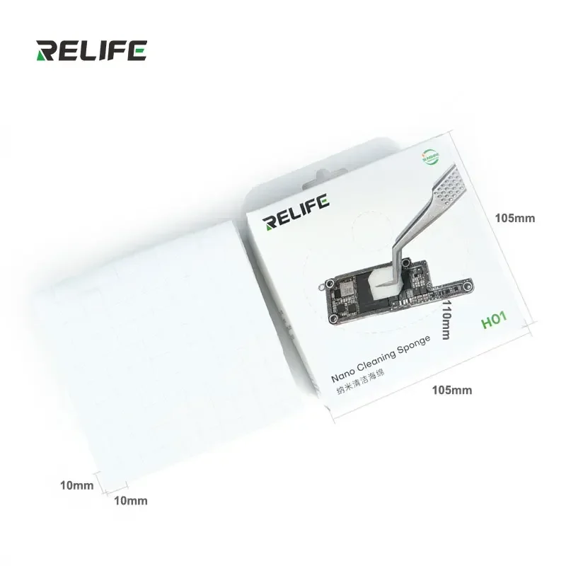 RELIFE HO1, 500 piezas de esponjas de limpieza nano sin residuos para pantalla, PCB, placa base, vidrio trasero, cámara, flux de soldadura, marco, herramienta de limpieza 5