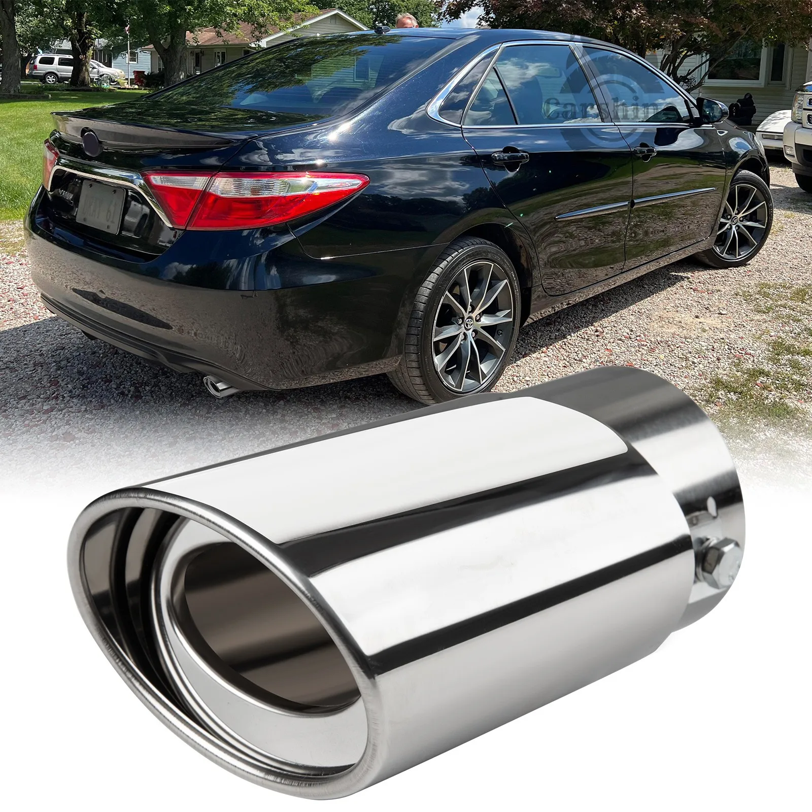 

For Toyota Camry Car Chrome Stainless Steel Rear Exhaust Pipe Tail Muffler Tip