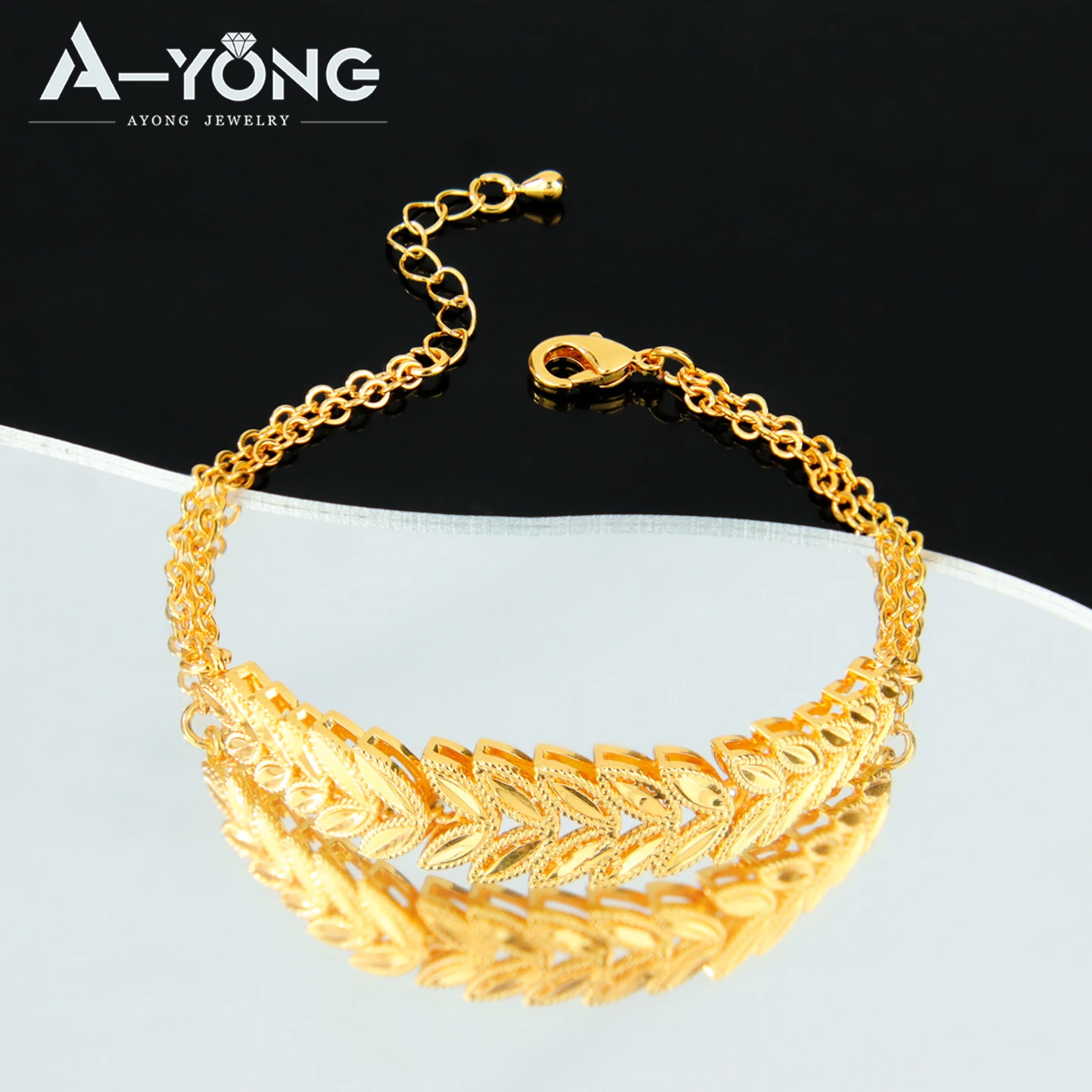 Dubai Gold Schmuck Set 24k vergoldet Arabisch Elegante geometrische Halskette Armband Ohrringe Nigeria Frauen Hochzeit Schmuck – Detail 7