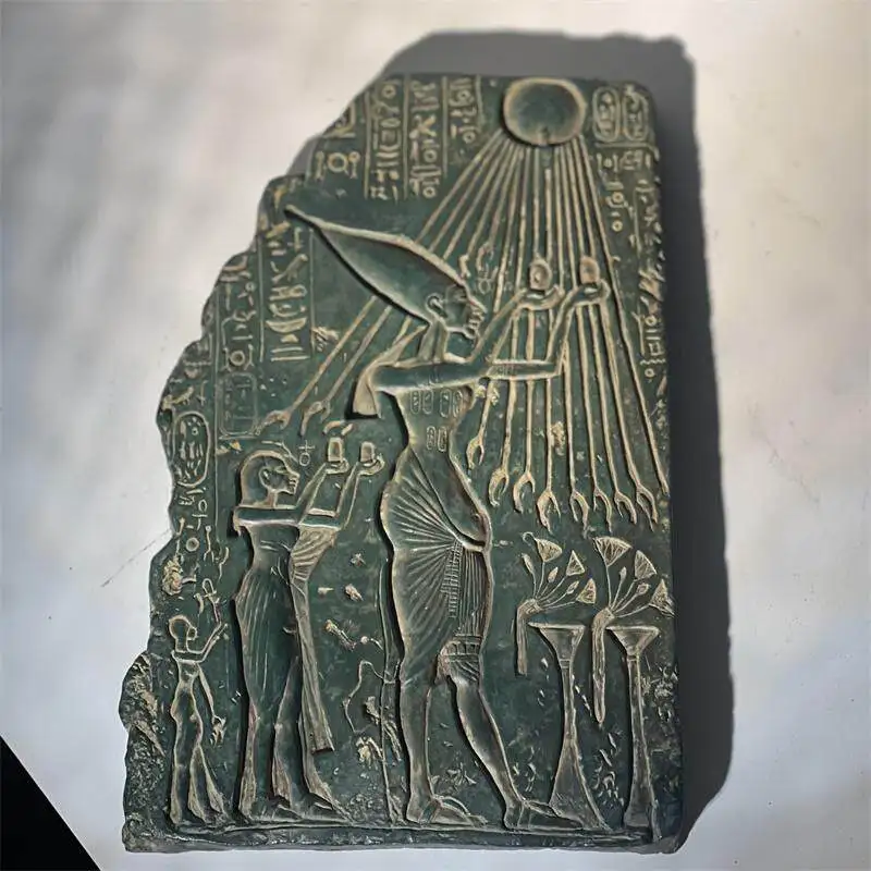 Replica of ancient Egyptian statues, Atun, Akhenaten, historical reliefs, art aids, home desktop decoration ornaments