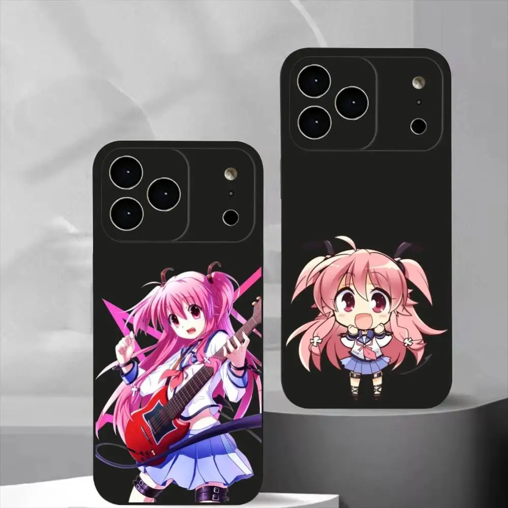 

Angel Beats! Yui Phone Case For iPhone 17,16,15,14,13,12,11 Plus,Pro Max, Soft Silicone Black Cover