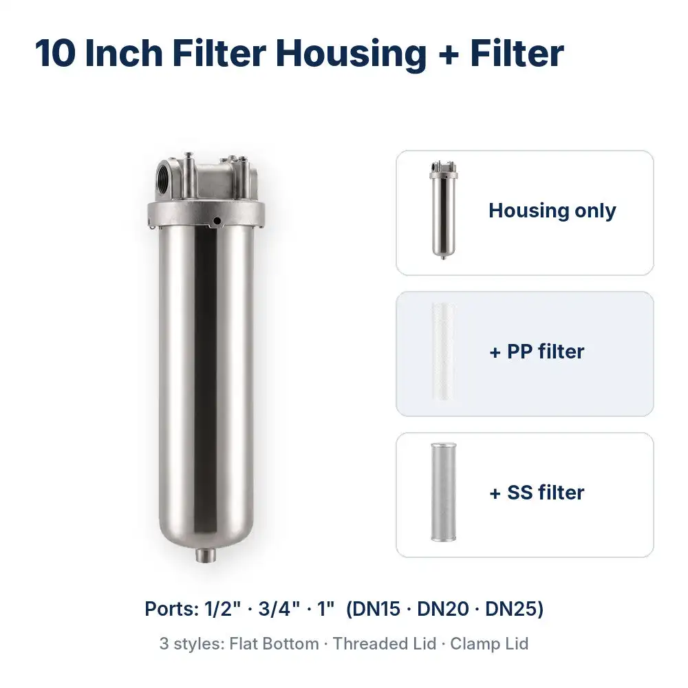 10 Inch Stainless Steel Water Filter Housing for 2.5