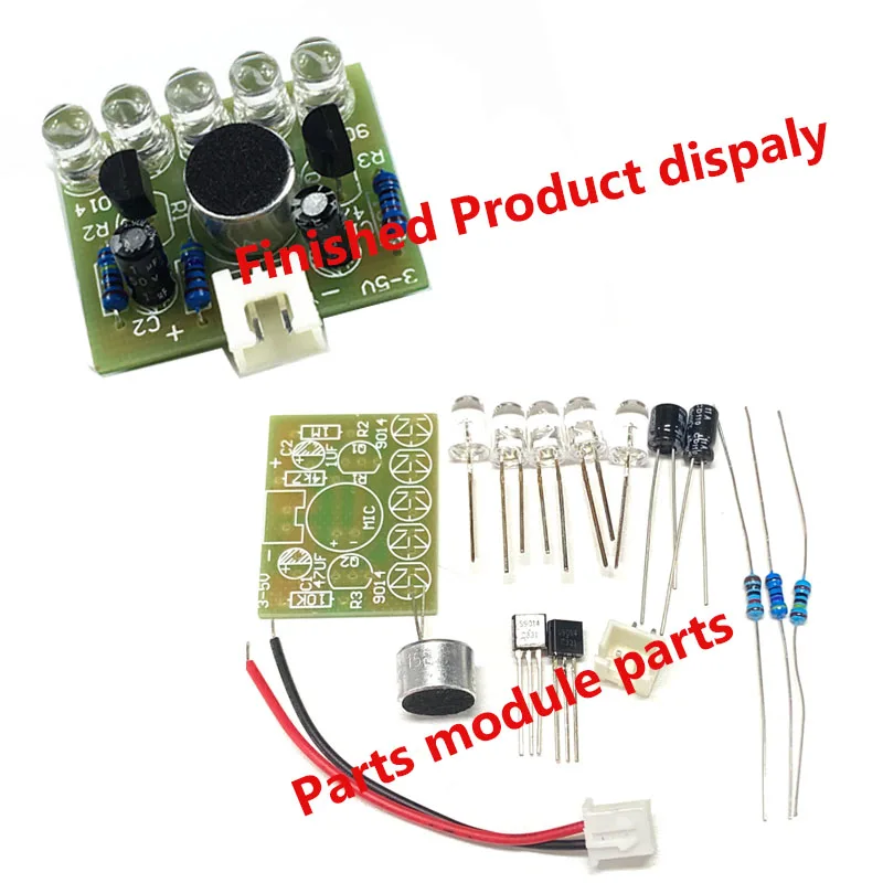 DIY kit 3V-5.5V Voice Activated Control Lamp LED Melody Light Module DIY Learning Electronic Kits PCB laboratory