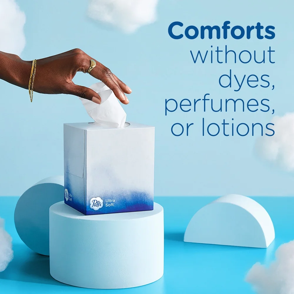 Ultra Soft Mega กระดาษทิชชู่ 6 กล่อง Cube 432 แผ่น Non Lotion 2 ชั้น อ่อนโยนต่อผิว Ideal Sneezes Cold