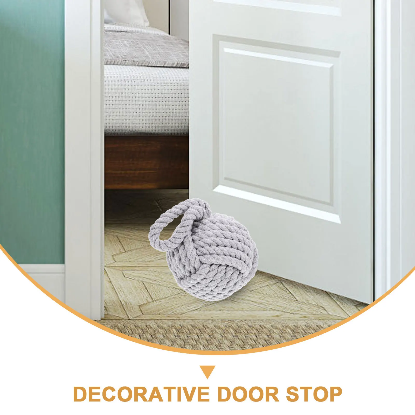 

Cotton Linen Decorative Door Stopper Ball Shape Door Protector Anti-Collision Heavy Weighted Home Decor Stylish Durable Easy