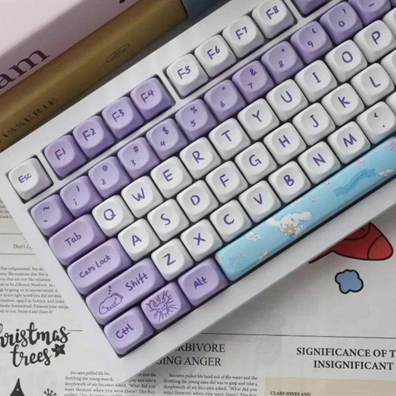 Anime Keycap MOA Profile PBT 145keys Cute Full Keycap Set PBT Dye Sublimation for Mechanical Keyboard MX Switches