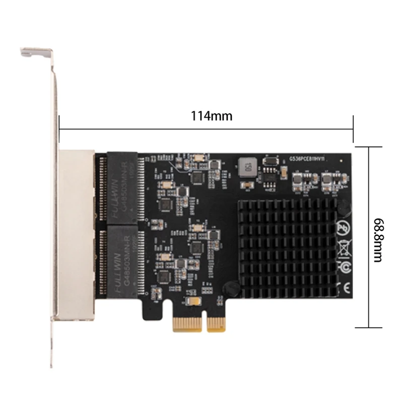 Pcie 4 Ports Gigabit Ethernet Controller Card 1X 1000Mbps NIC RTL8111H Chips With Low Profile Bracket For Desktop