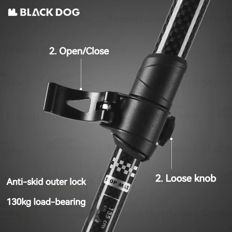 

Naturehike BLACKDOG Трекинговая палка из углеродного волокна Сверхлегкая складная телескопическая с регулируемой ручкой из ЭВА для пеших прогулок, альпинизма, 1 шт.