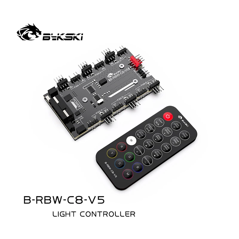 Bykski Phantom Lighting Controller for Bykski's 5V A-RGB Lighting Sync Remote Control Motherboard Synchronization B-RBW-C8-V5