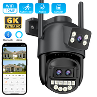 Outdoor 6K 12MP Wifi IP Camera with 8X Optical Zoom Three Lens Dual Screens Surveillance 4K 8MP Dual Video CCTV Security Camera