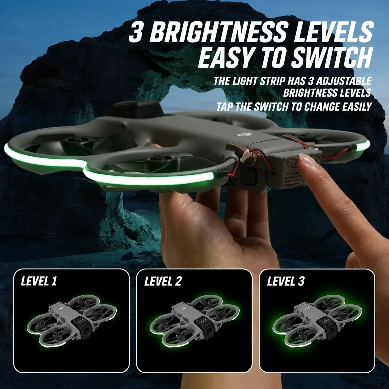For DJI Avata 360 Drone Luminous LED Lamp Belt Brightness Adjustable Light Strip AVATA360 Night Flight Warning  Light Accessory
