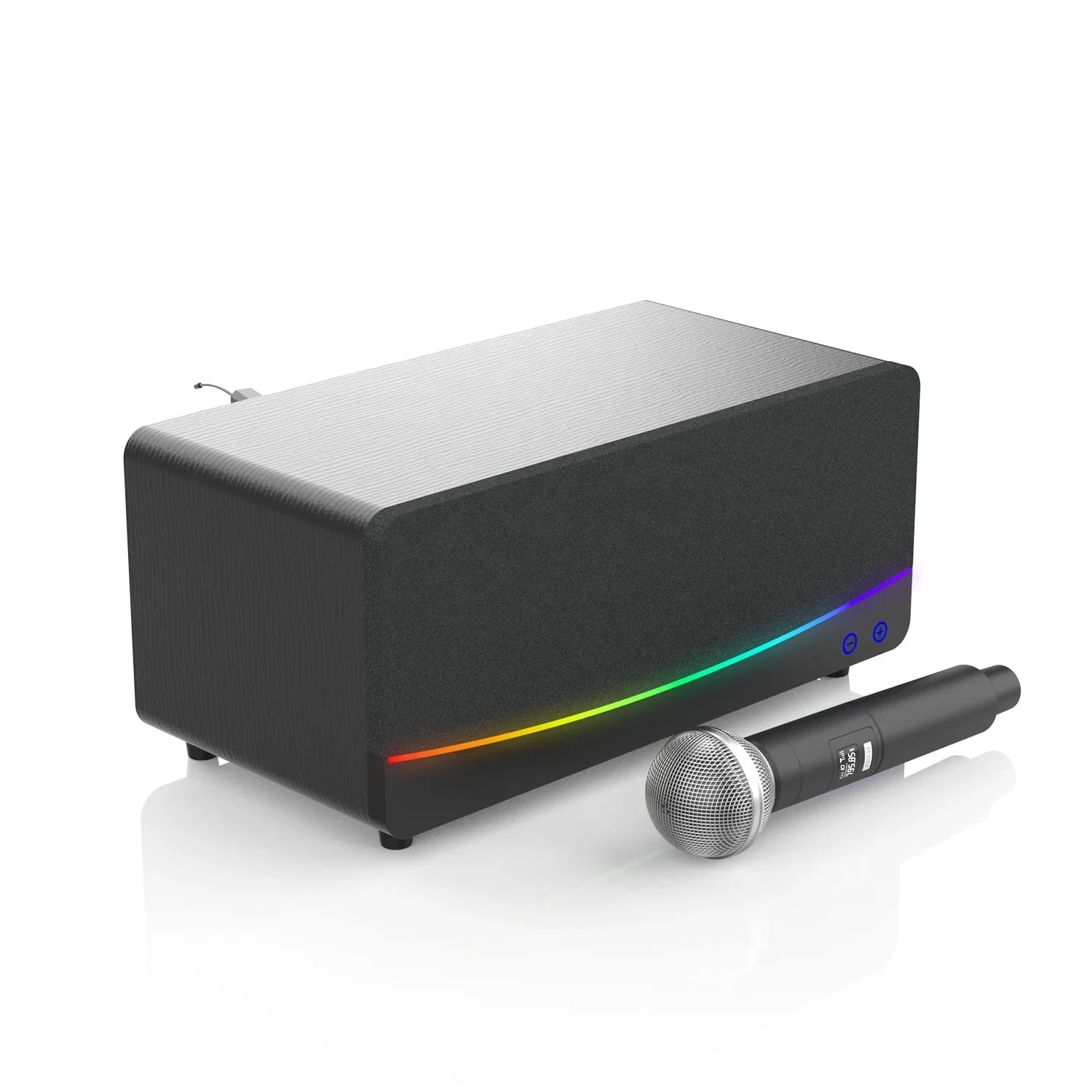 Retro Bluetooth Speaker With Karaoke Microphone And RGB Light Wireless Speaker For Mobile Phone USB Aux