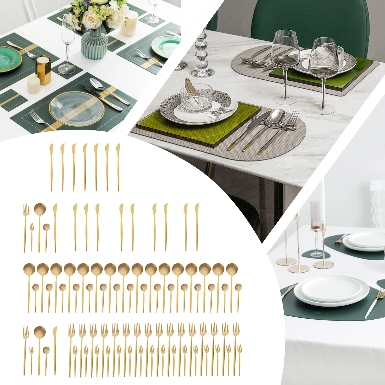 90Pcs Gold Silverware Set,  Food-Grade Stainless Steel Flatware Sets For Home Restaurant Weddings