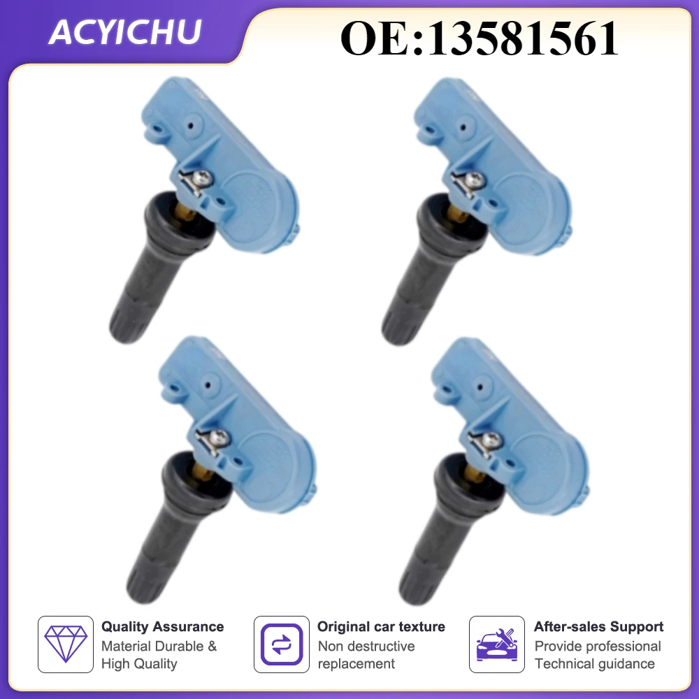 4PCS 13581561 Tire Pressure Monitor Sensor TPMS 433 MHz For GMC Sierra 2007-2014 GMC Yukon 2006-2020 For Hummer H2 H3 2002-2012
