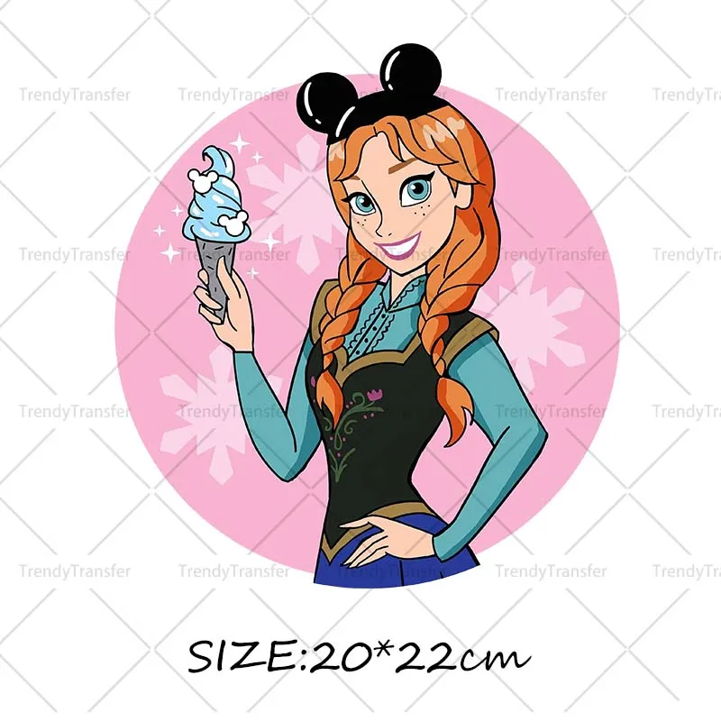 Dessert Prinses Ijs Ijzer Op Transfers Warmte Pers Stickers Voor Kleding Thermische Trasnsfer Prints - afbeelding 1