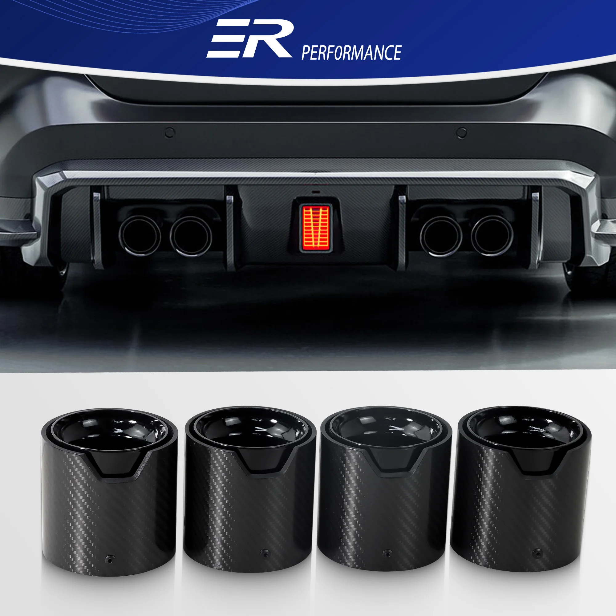 

4pcs Upgrade for BMW M5 F90 Carbon Fiber Exhaust Tip Auto Car Muffler Exhaust Black Tail Pipe Car Decoration