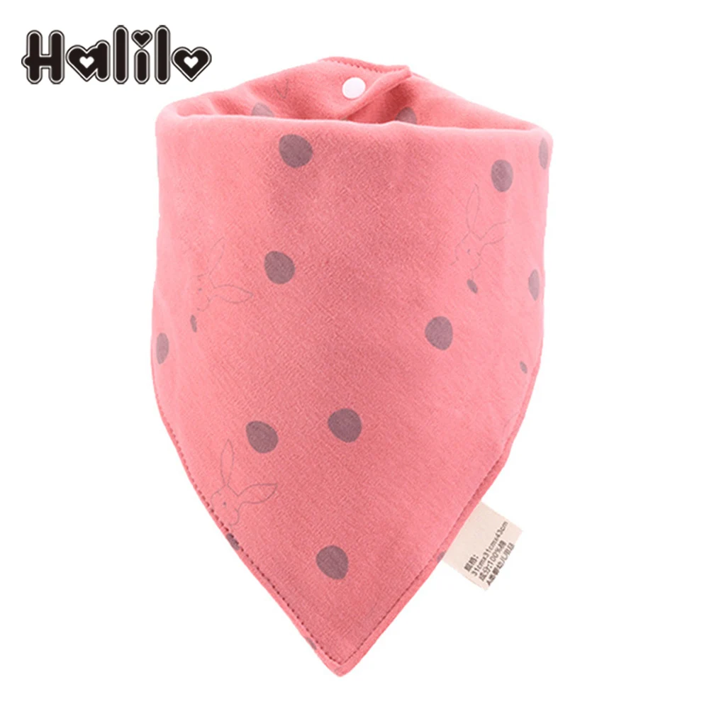 Halilo Cotton Baby Bandana Bibs Cartoon Triangle Newborn Accessories Unisex Infant Boy Girl Feeding Burp Cloths Saliva Towel