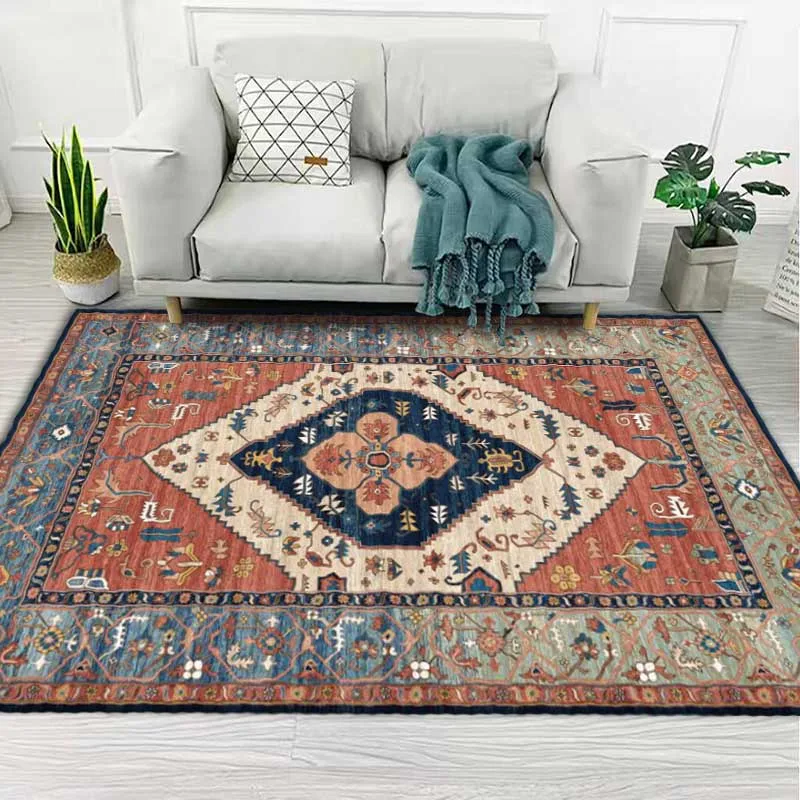 

Persian Living Room Coffee Table Carpet Pattern Ethnic Style Rectangular Red Blue Gray Bedroom Room Custom Finished Product