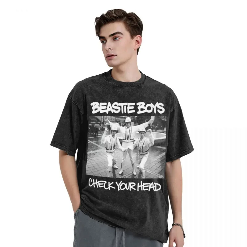 Beastie Boys T Shirts Hip Hop Washed 100% Cotton High Street T-Shirt Casual Men Women Tops Streetwear Graphic Tee Shirt