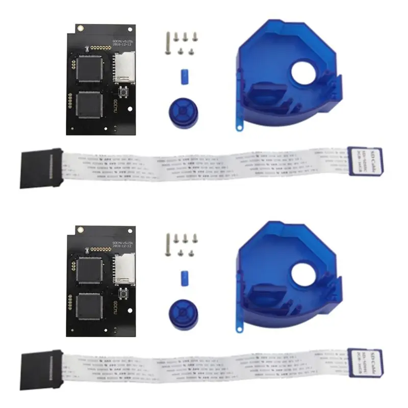 

2X DC V5.15B GDEMU Optical Drive Simulation Board For Dreamcast And Colorful Remote SD Card Mount Kit For GDEMU(Blue)