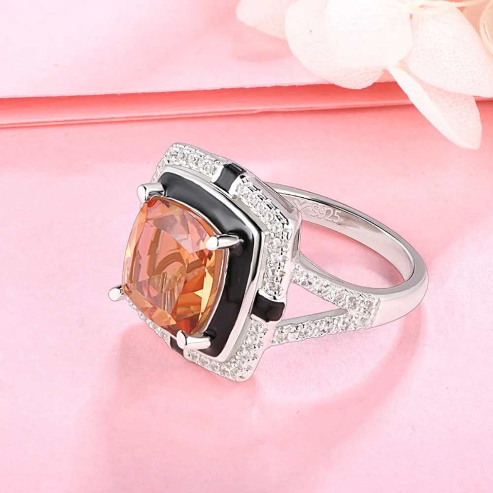 CHARMING Engagement Rings Diaspore Sultanite Gemstone 925 Sterling Silver for Women Luxury Wedding Bride Wear Jewelry Gifts