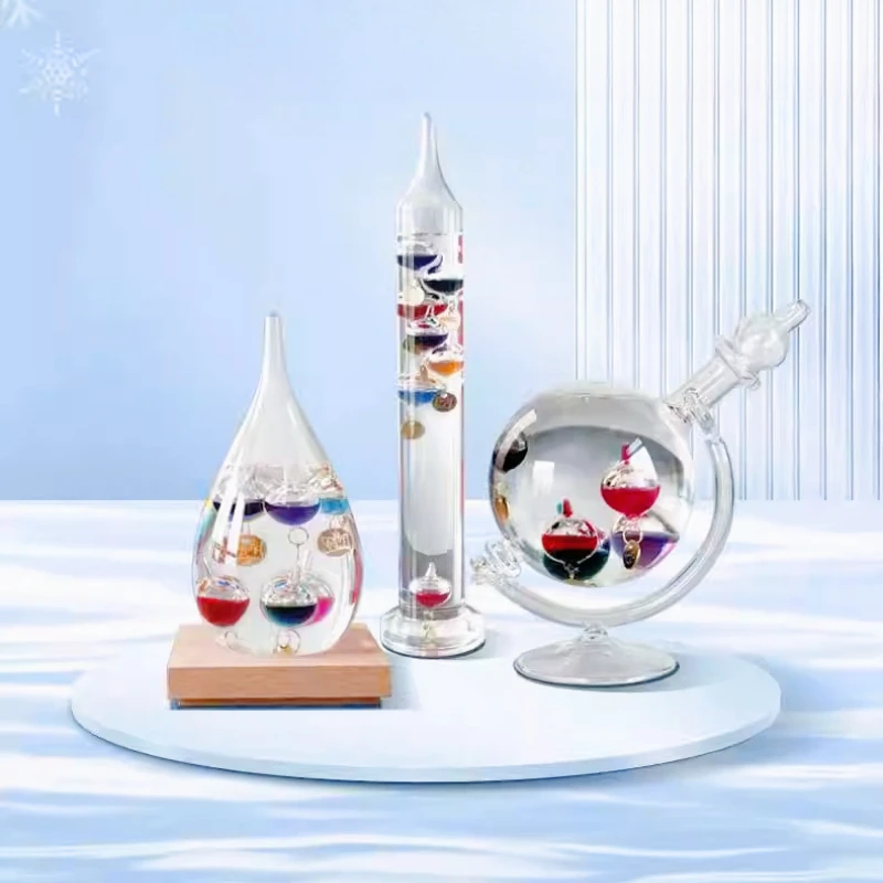 مجموعة متنوعة من موازين الحرارة غاليليو، زخارف إبداعية لغرفة المعيشة والمكتب، هدايا للأصدقاء، هدايا عيد الميلاد #1